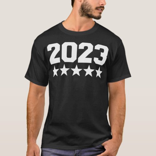 2023 with stars for birthday and new years eve cel T_Shirt