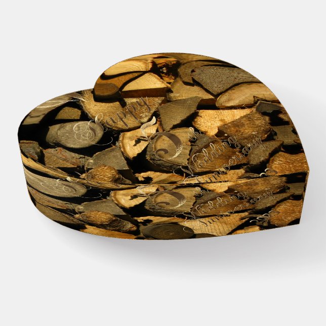 2023 Wood Wedding 5th Anniversary Paperweight (Angled)