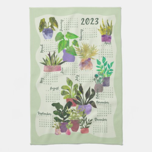 2023 Year calendar House Plants Indoor Plants Kitchen Towel