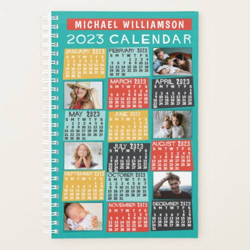2023 Year Calendar Modern 12 Photo Collage Name Sm Planner
