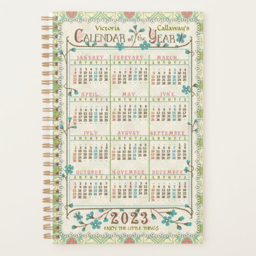 2023 Year Calendar Victorian Art Nouveau Custom Sm Planner
