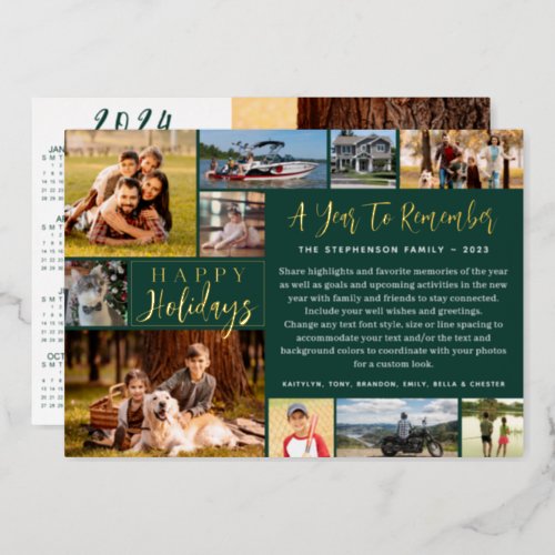 2023 Year in Review 11 Photo 2024 Calendar Foil Holiday Card