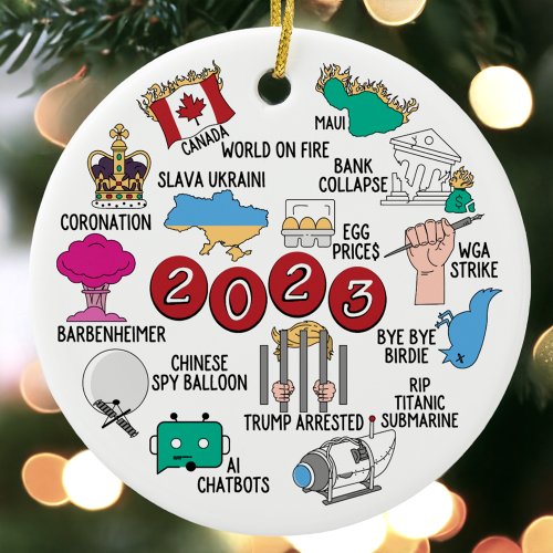 2023 Year in Review Ceramic Christmas Ornament