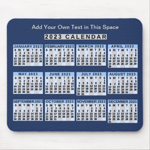 2023 Year Monthly Calendar Easy to Read Business Mouse Pad