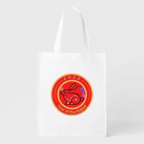 2023 Year of Rabbit design Reusable Grocery Bag