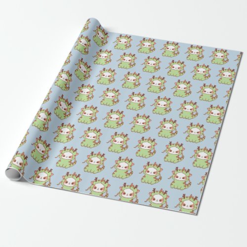 2023 Year of the Dragon Mochi Kawaii New Years  Wrapping Paper