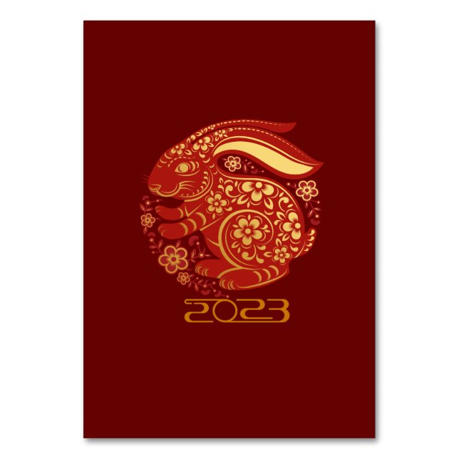 2023  Year Of The Rabbit, Chinese New Year Table Number (Front)