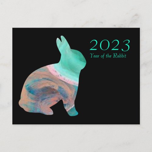 2023 Year of the Rabbit Chinese Zodiac by Janz Holiday Postcard