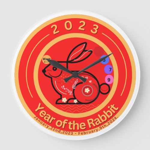 2023_Year of the Rabbit Design Classic  Acrylic Pr Large Clock