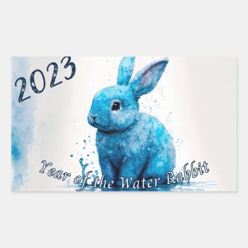 2023 Year of the Water Rabbit Postcard Rectangular Sticker