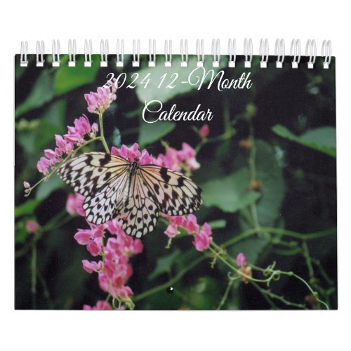 2024 12_Month Birds Butterflies  Flower Calendar