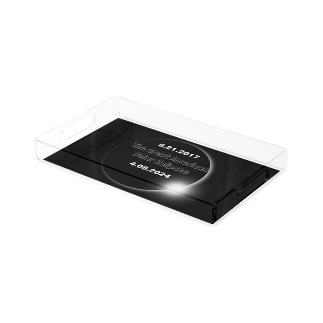 2024 & 2017 Double Dated Solar Eclipse Acrylic Tray (Angled)