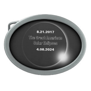 2024 & 2017 Double Dated Solar Eclipse Belt Buckle