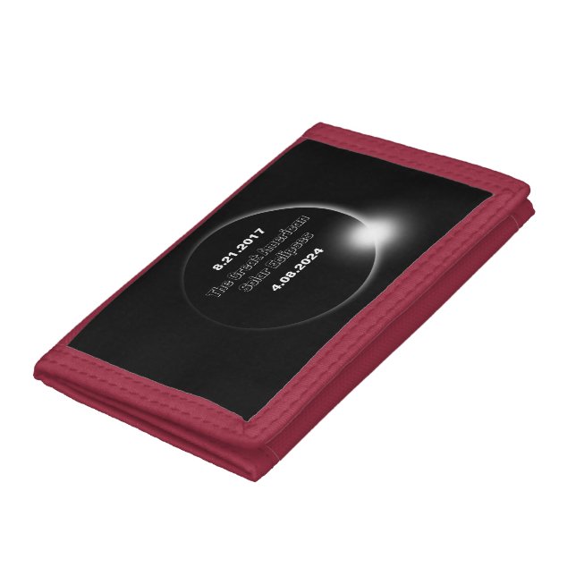 2024 & 2017 Double Dated Solar Eclipse Business Tri-fold Wallet (Bottom)