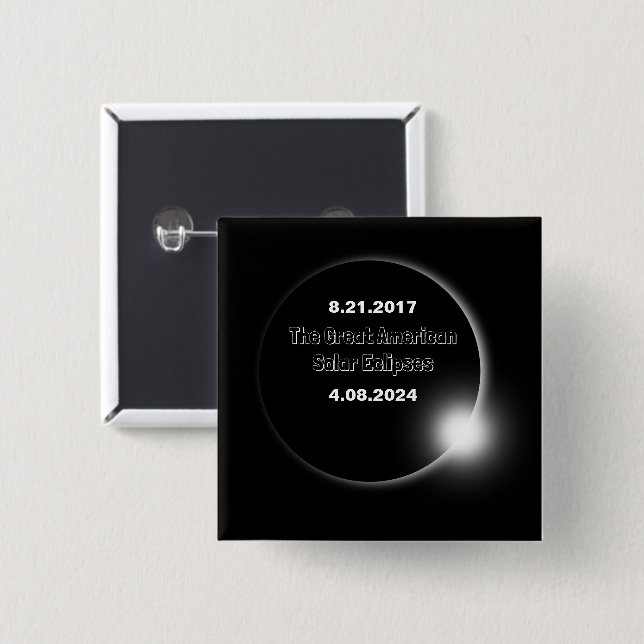 2024 & 2017 Double Dated Solar Eclipse Button (Front & Back)