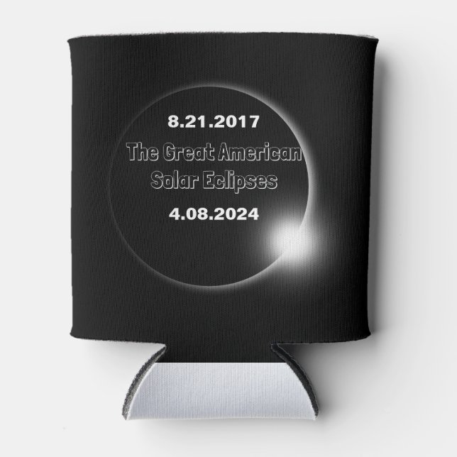 2024 & 2017 Double Dated Solar Eclipse Can Cooler (Front)