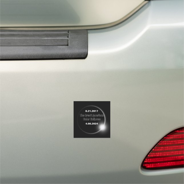 2024 & 2017 Double Dated Solar Eclipse Car Magnet (In Situ)