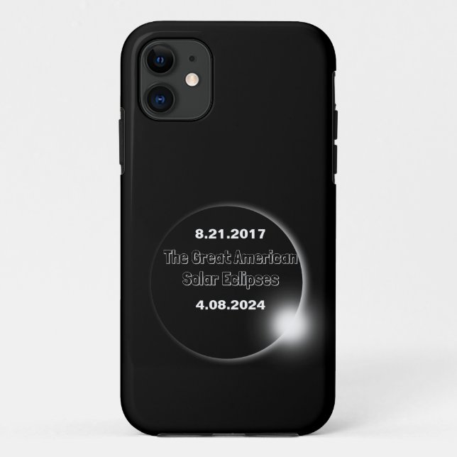 2024 & 2017 Double Dated Solar Eclipse Case-Mate iPhone Case (Back)