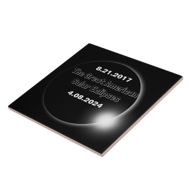 2024 & 2017 Double Dated Solar Eclipse Ceramic Til Ceramic Tile (Side)