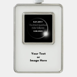 2024 & 2017 Double Dated Solar Eclipse Christmas O Ornament