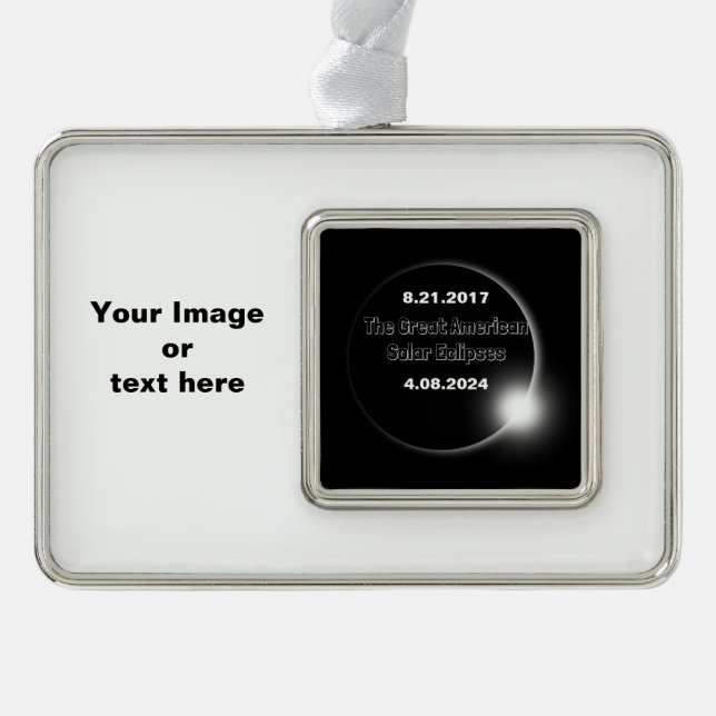2024 & 2017 Double Dated Solar Eclipse Christmas Ornament (Front)