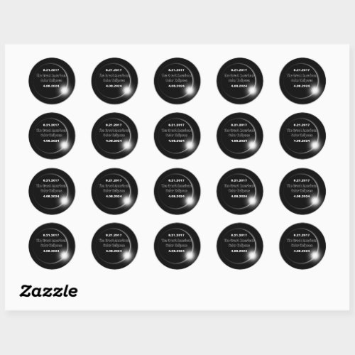 2024  2017 Double Dated Solar Eclipse Classic Round Sticker