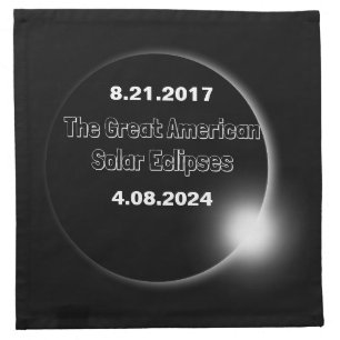 2024 & 2017 Double Dated Solar Eclipse Cloth Napkin