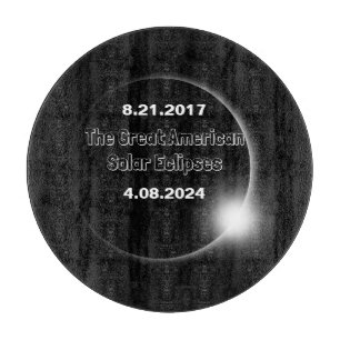 2024 & 2017 Double Dated Solar Eclipse Cutting Board