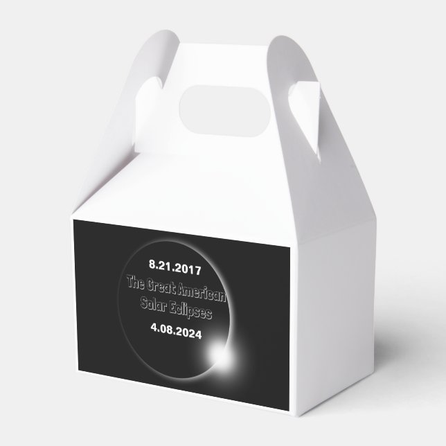 2024 & 2017 Double Dated Solar Eclipse Favor Boxes (Front Side)