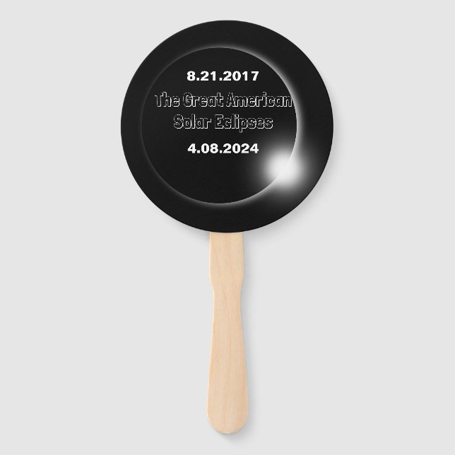 2024 & 2017 Double Dated Solar Eclipse Hand Fan (Front)