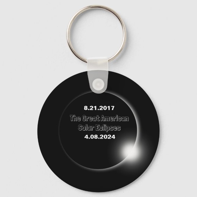 2024 & 2017 Double Dated Solar Eclipse Keychain (Front)