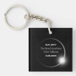 2024 & 2017 Double Dated Solar Eclipse Keychain