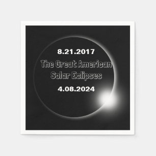 2024 & 2017 Double Dated Solar Eclipse Napkins