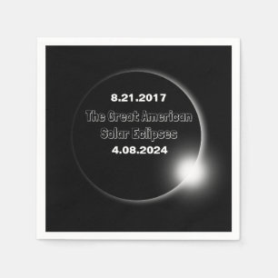 2024 & 2017 Double Dated Solar Eclipse Napkins