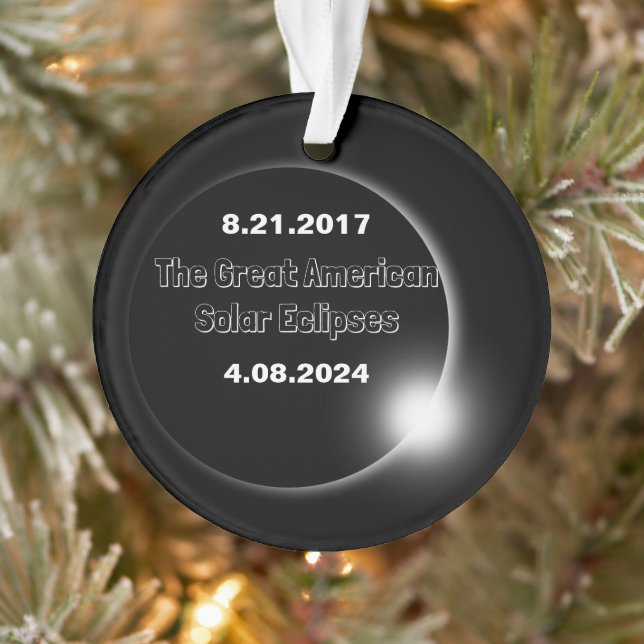 2024 & 2017 Double Dated Solar Eclipse Ornament (Tree)