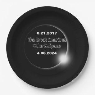 2024 & 2017 Double Dated Solar Eclipse Paper Plates