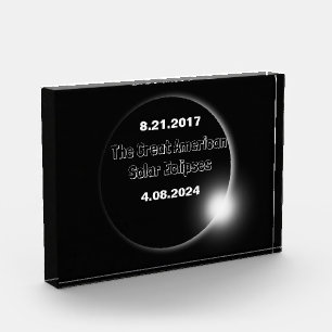 2024 & 2017 Double Dated Solar Eclipse Photo Block