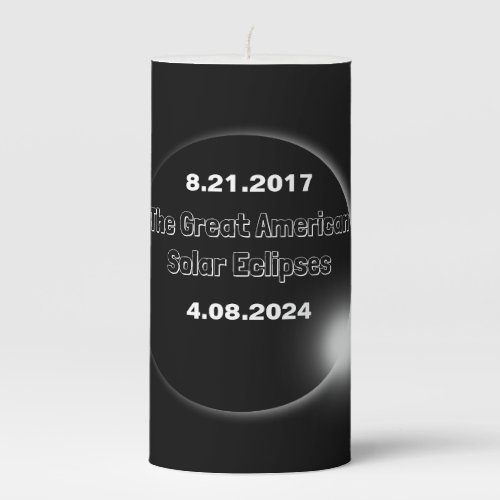 2024  2017 Double Dated Solar Eclipse Pillar Candle