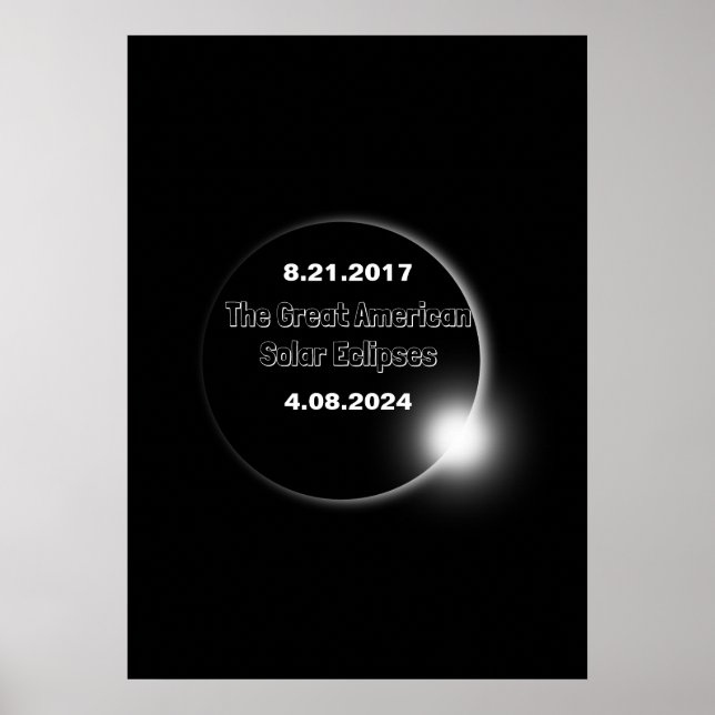 2024 & 2017 Double Dated Solar Eclipse Poster (Front)