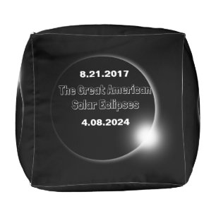 2024 & 2017 Double Dated Solar Eclipse Pouf