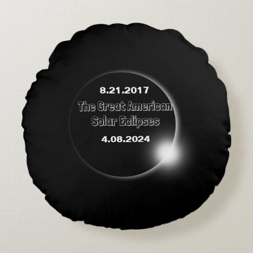 2024  2017 Double Dated Solar Eclipse Round Pillow