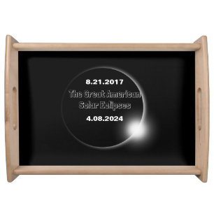 2024 & 2017 Double Dated Solar Eclipse Serving Tray