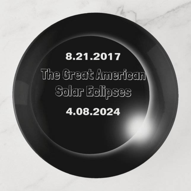 2024 & 2017 Double Dated Solar Eclipse Trinket Tray (Front)