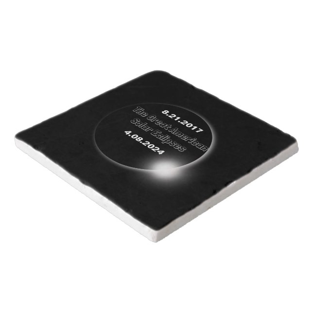 2024 & 2017 Double Dated Solar Eclipse Trivet (Corner)