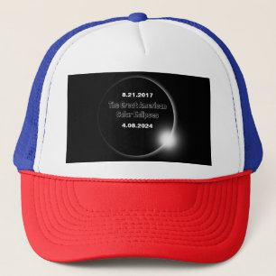 2024 & 2017 Double Dated Solar Eclipse Trucker Hat