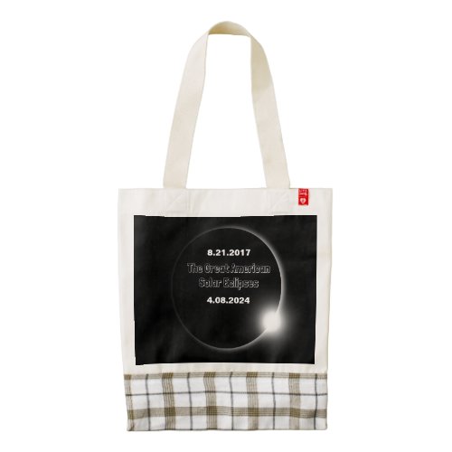 2024  2017 Double Dated Solar Eclipse Zazzle HEART Tote Bag