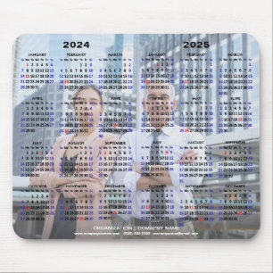 2024 - 2025 2 Year Calendar Business Photo Mouse Pad
