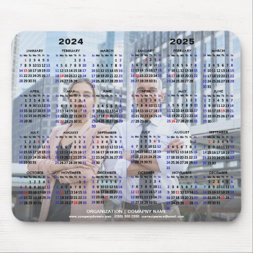 2024 _ 2025 2 Year Calendar Business Photo Mouse Pad