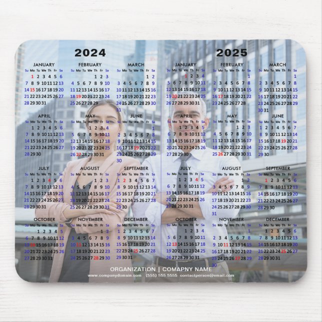 2024 - 2025 2 Year Calendar Business Photo Mouse Pad (Front)