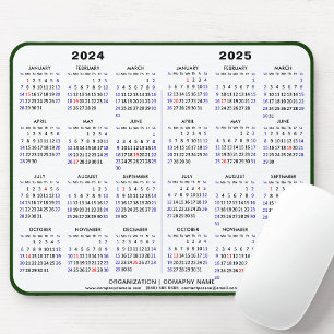2024 - 2025 2 Year Calendar Minimalist Business Mouse Pad